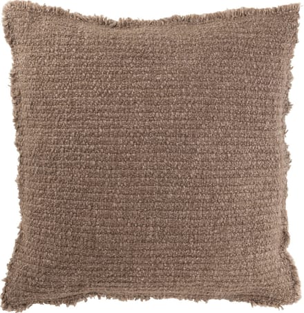 J-Line kussen Gerafelde Randen - katoen/polyester - taupe