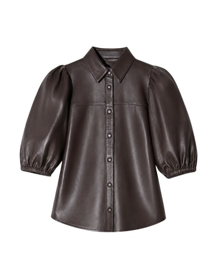 Janice Lars Blouses Bruin Lars Leer