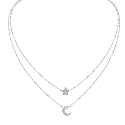 Celesta Silber Collier 925 Silber rhodiniert Zirkonia
