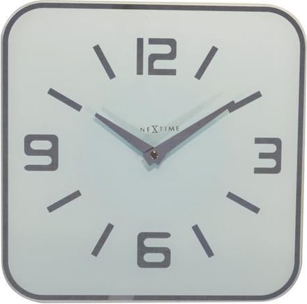 NeXtime - Wandklok -  43 cm - Glas/Spiegel - Wit - 'Shoko'