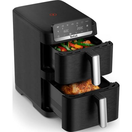 Tefal Easy Fry Crispy Stack EY7528 - Dubbele Airfryer - 10L - 40% Ruimtebesparing - Voor 6 Personen