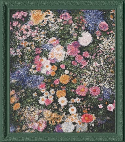 Schilderij met lijst floral explosion 70x90cm