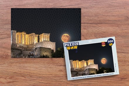 Puzzel Het Parthenon bij de Akropolis van Athene tijdensde nacht - Legpuzzel - Puzzel 500 stukjes