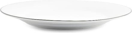 BonBistro Plat bord 27cm green rim Basic White (Set van 6)