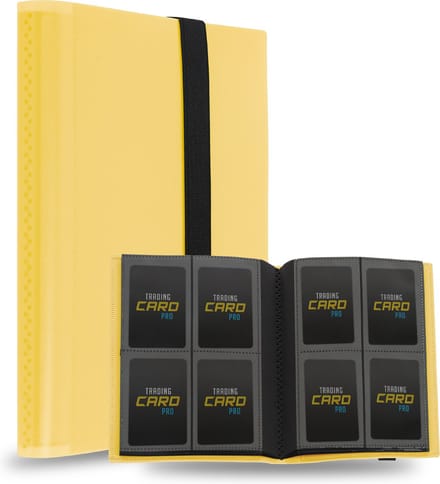 TradingCardPro - Gele verzamelmap binder - Map voor 160 Kaarten - 20 Pagina’s - 4 Pocket - A5 Formaat - Premium Kwaliteit - Binder geel