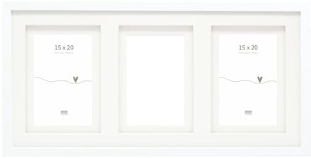 Deknudt Frames multifotolijst - wit - passe-partout - 3 foto's 15x20