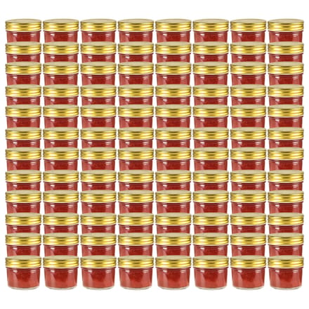 vidaXL - Jampotten - met - goudkleurige - deksels - 96 - st - 110 - ml - glas