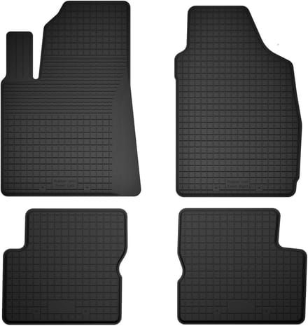 Wielganizator BasicProtect Serie - Rubberen Automatten - 1,5cm Rant - Fiat 500 2007-2013 Compatibiliteit - Set van 4
