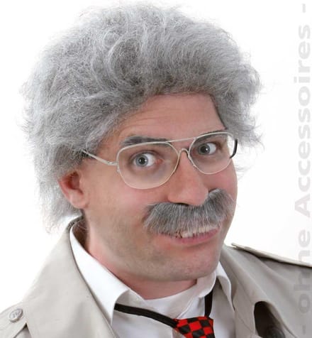 Opa pruik met snor | Professor pruik met snor