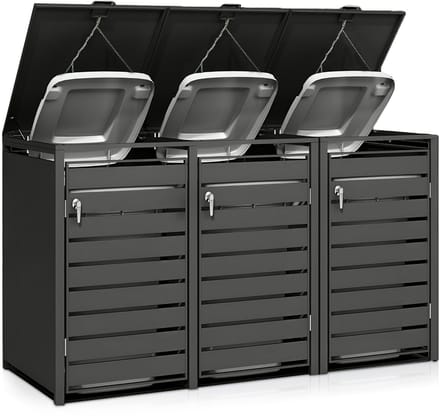 Floressa Containerberging 3x 240L – Kliko Ombouw – Gepoederd Staal – Antraciet
