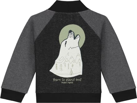 Smitten Organic Wolf Geborduurd Block Color Melange Sweat Jacket