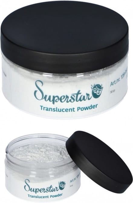 Transparant poeder SUPERSTAR om uw schmink mat te maken (Sint) 30 gr.