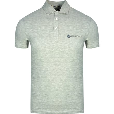 Aquascutum Aldis Crest Block Logo grijs poloshirt