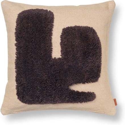 Ferm Living Lay Kussen vierkant - sand/dark brown