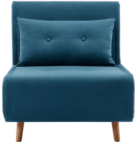 Vente-unique Slaapfauteuil van blauwe stof URIBIA