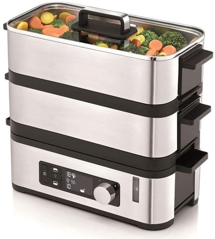Zyrex® Stoomkoker - Stoomkokers - Stoompan - Zilver - 28cm x 14cm x 28cm