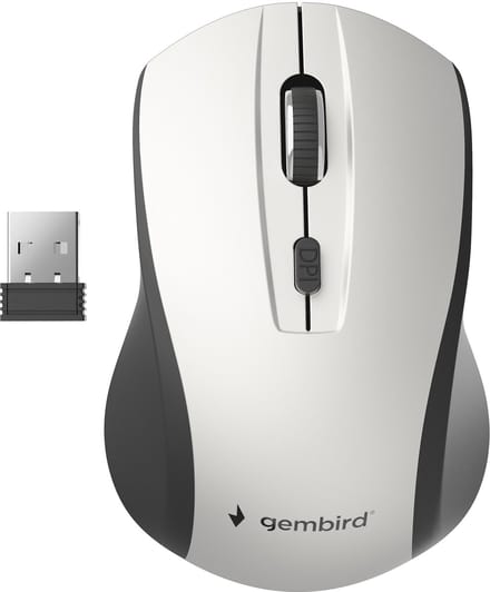 Gembird MUSW-4B-02-BS - Muis - 2.4 GHz - black/silver - Muis - Optisch - 4 knoppen - Zilver