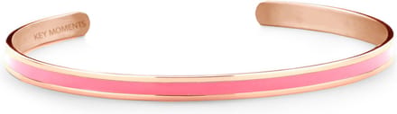 Key Moments 8KM-B00544 Stalen Open Bangle - One-size (60 x 50 x 4 mm) - Rosékleur / Roze