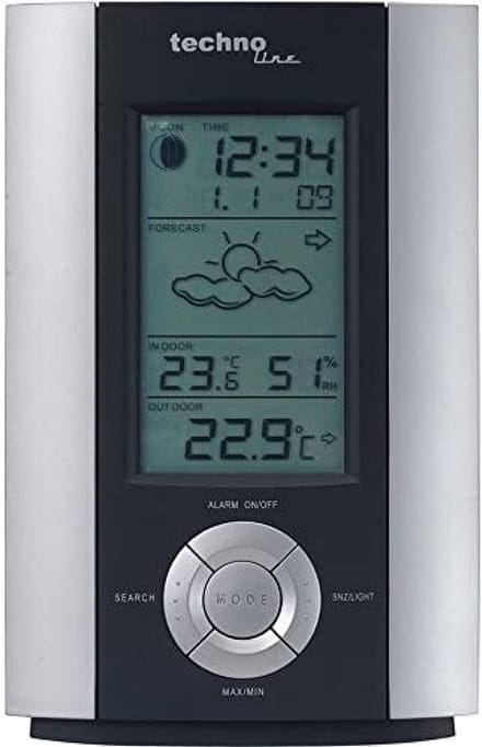 Digitaal Weerstation met Binnen- en Buitentemperatuur en Maanfase