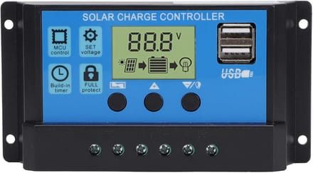 Zonne Laadregelaar - Solar Controller PWM - Energie Opslag - Zelfaanpassend Algoritme - 30A - Zwart