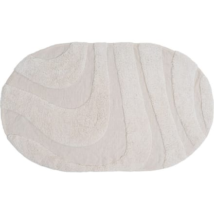 Badmat Beau - Creme Ovaal 60 x 100 cm - Zachte Katoenen Badmat met Antislip