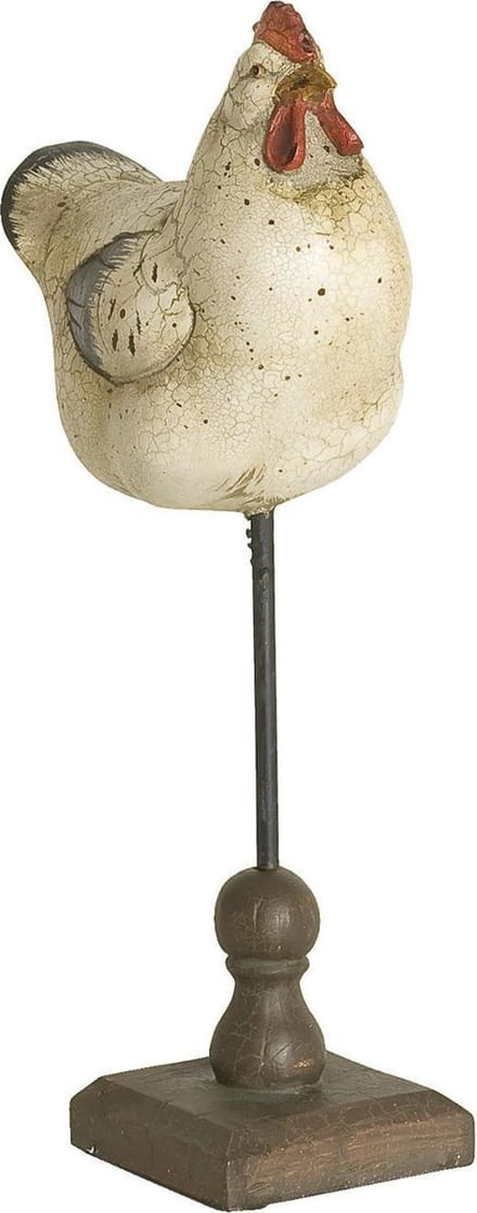 Clayre & Eef Beeld Kip 13x8x32 cm Beige Polyresin