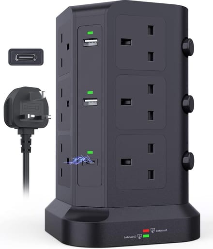 Verlengstuk loodtoren zwart - PD20W surge protector