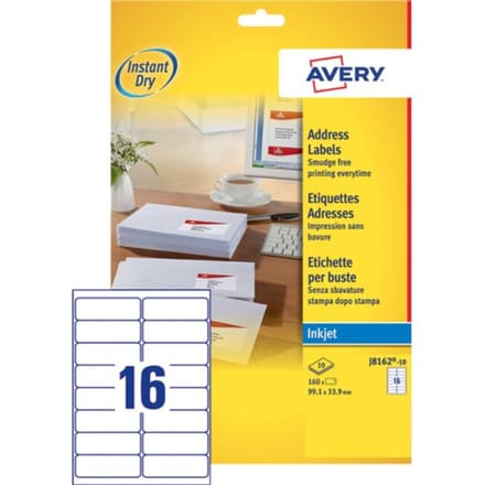 Etiket avery j8162-100 99.1x33.9mm wit 1600 Etiketten