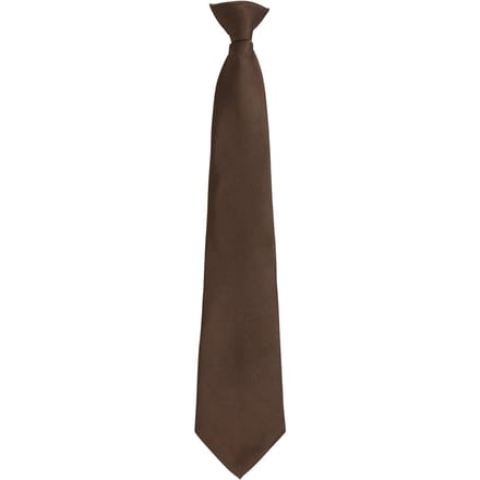 Premier Unisex volwassen kleuren modieuze effen Clip-On stropdas (Bruin)