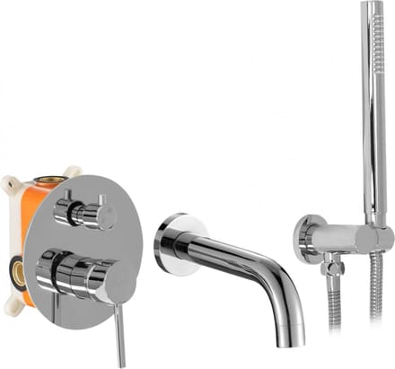 Rea Lungo Chrom + Box - Inbouw Badmengkraan - Chroom