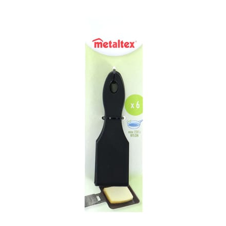 Metaltex - Set van 6 Zwarte Nylon Raclet Spatels - Gourmet - Raclet - Grill