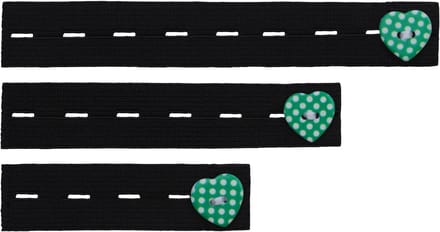 Be Mammy - Damesbroekverlenging Rubber – 3-Pack – Zwart/Groen - BE-BE20-126-BB-N
