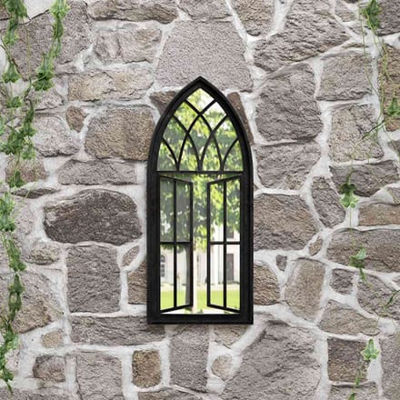 vidaXL - Tuinspiegel - 70x30 - cm - ijzer - zwart