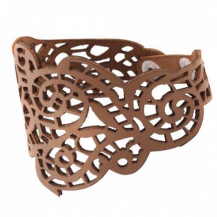 Bruine armband- leatherlook - Charme Bijoux