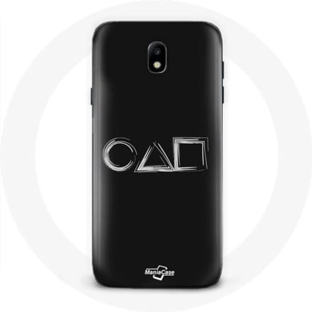 Coque - Samsung - Galaxy J3 2017 - Souple - Noir - Squid Game - Logo Symboles noir