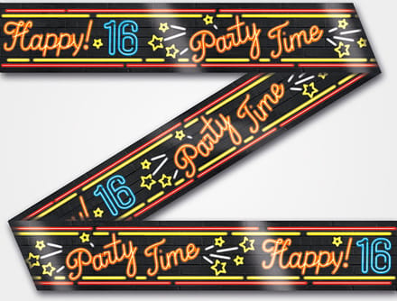 Paperdreams - Neon Party Tape - Happy 16 (12 m)
