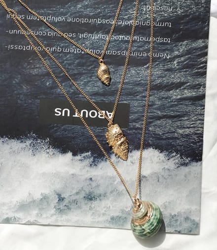 3 Lagen schelpen ketting | goud gekleurd