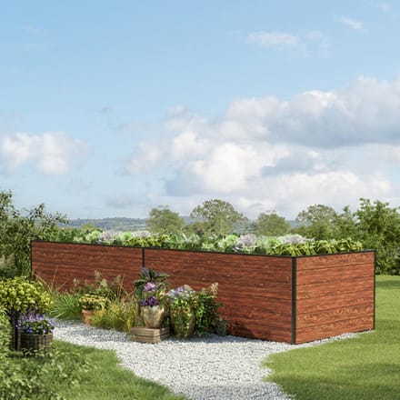 387 x 150 x 77 cm Moestuinbak Kingsize Daniela, Laklaag met houtoptiek