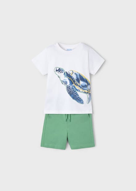 MAYORAL - Setje short t-shirt - Maat 122 - Jongens - wit -