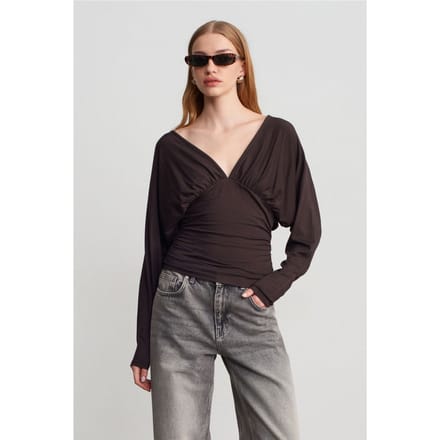 Slim Fit V-hals Wikkeltop