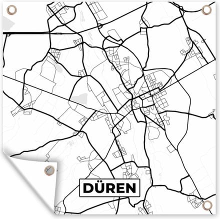 Tuindoek Düren - Stadskaart - Plattegrond - Kaart - 100x100 cm