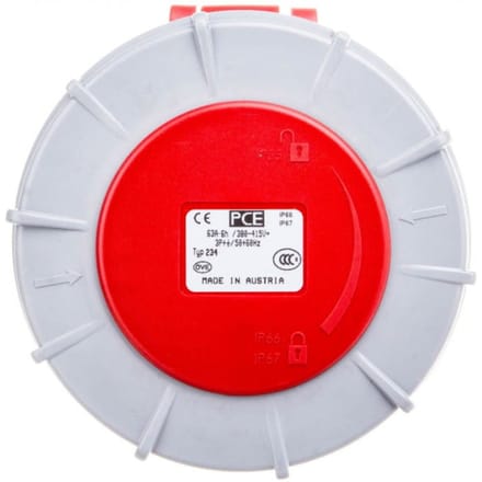 CEE koppelcontactstop - 63A 4-polig - rood - kunststof - IP67 - met schroefklem
