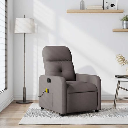 vidaXL - Massagestoel - verstelbaar - stof - taupe