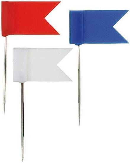 Alco markeervlaggetjes - 18x10mm - staal - rood/wit/blauw - 20 stuks - AL-710