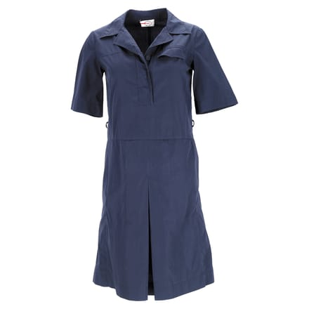 Prada midi-jurk met riem in marineblauw katoen