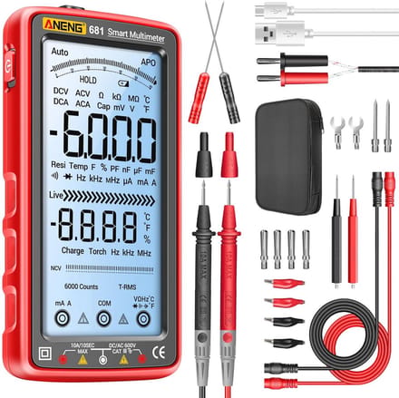 Digitale Multimeter Oplaadbare TRMS 6000 Telt met Automatische Bereik, NCV, AC/DC-Spanning, Weerstand, en Capaciteit