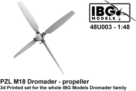 IBG Models Modelbouwpakket Auto - 48U003 3D-geprinte Upgradeset - Propeller voor PZL M18 Dromader Resin onderdeel - 1:48 - Modelbouw