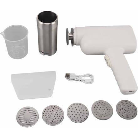 Elektrische Pastamakers Automatisch Oplaadbaar Draagbaar Handheld Noodle Persmachine met 5 stuks L wit