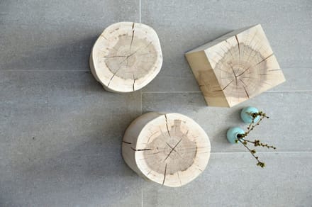 Jan Kurtz - Block Kruk rond - Hoogte 46 cm - Essen - naturel - bruin