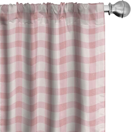 ABAKUHAUS Abstracte Gordijnen – Gingham Pastel – 2x75x175 cm – Microvezel
